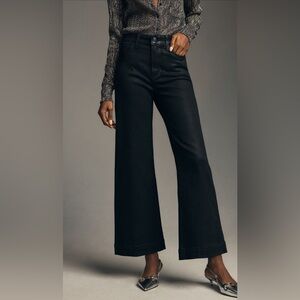 Paige Anessa black fog wax coated jeans